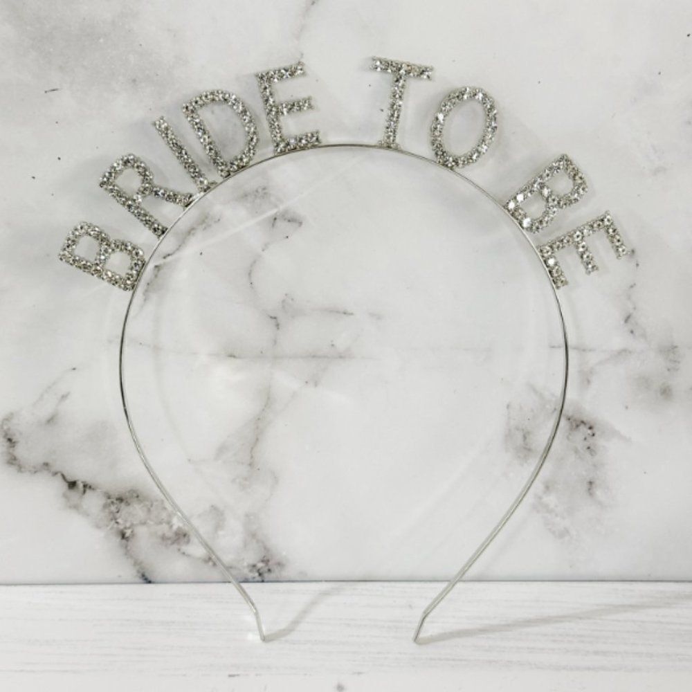 "Bride to Be" Rhinestone Headband Tiara - Picture 2 of 5